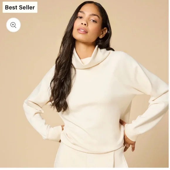 Softies DreamTech Mock Neck with Pleated Pant in Almond- Size M - New With Tags - Picture 3 of 7